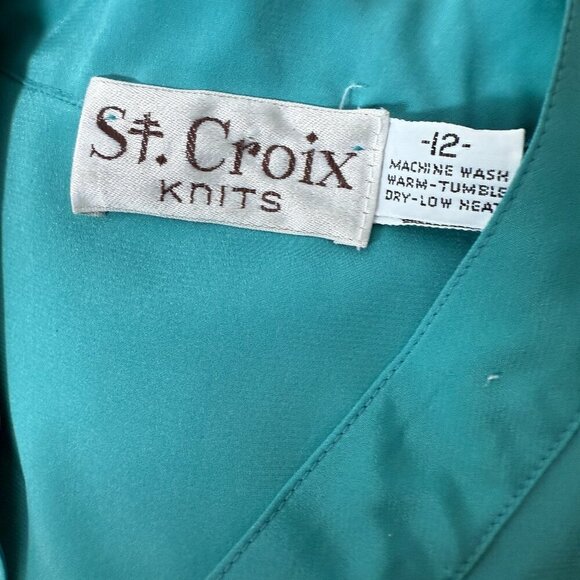 St.Croix Knits Jacket, Blouse, Skirt Set Women's Wool Ultrasuede Cardigan 12, 36 - Picture 15 of 15
